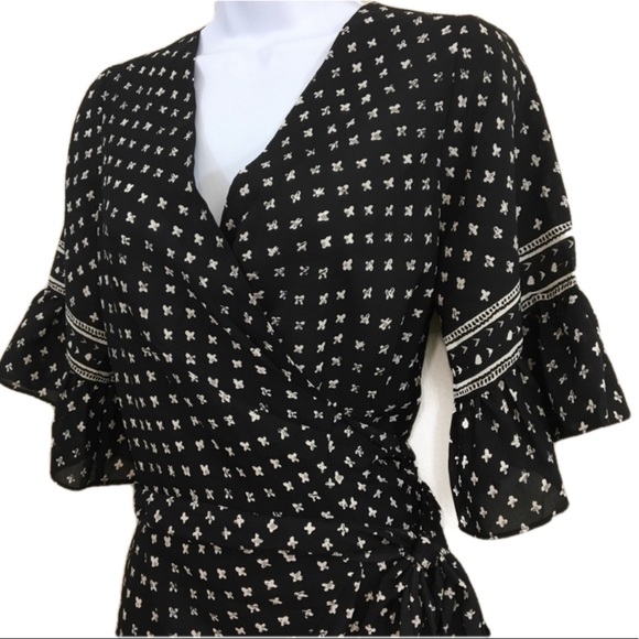 Max Studio Tops - Max Studio Floral Wrap Bell Sleeve Blouse